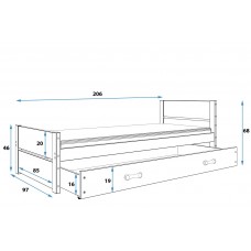 Bērnu vienvietīgā gulta Bartek 90x200 balts